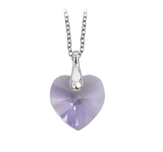 Collar con Corazón Violeta Cristal AG/GR27