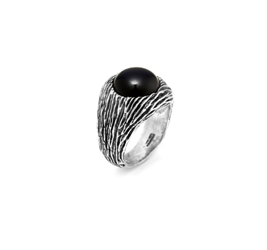 Anello Uomo Graffiato Onice 11314