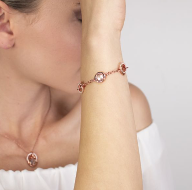 Bracciale Rosato con Cristalli Pesca e Zirconi XB1004RS