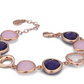 Bracciale Rosato con Cristalli Pesca, Viola e Quarzo Rosa XBR983RS