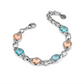 Bracciale con Cristalli Acquamarina e Pesca XBR996A