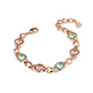 Bracciale Rosato con Cristalli Ametista Verde e Rosa Antico XBR996RV