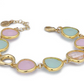 Bracciale con Cristalli Pesca, Acqua Milk e Quarzo Rosa XBR983D