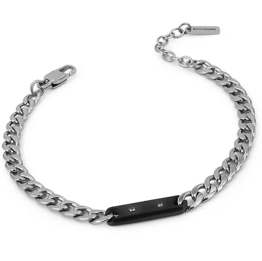 Bracciale Uomo in Acciaio e Pvd Nero ABR609N