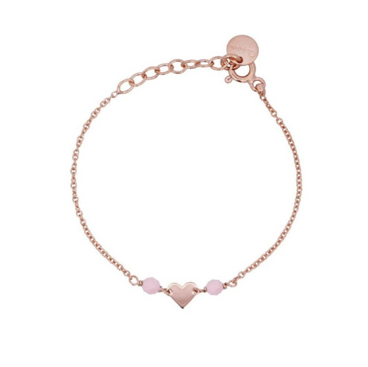 Bracciale Rosata con Cuore e Pietre Rosa BR-016 BM1