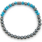 Bracciale Uomo 4US in Acciaio con Pietre Turchesi ed Ematite 4UBR6014