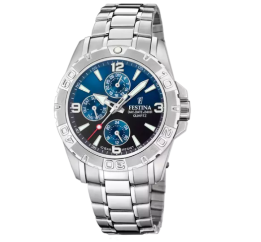 Orologio Uomo Multifunction Acciaio, Azzurro e Nero F20666/2