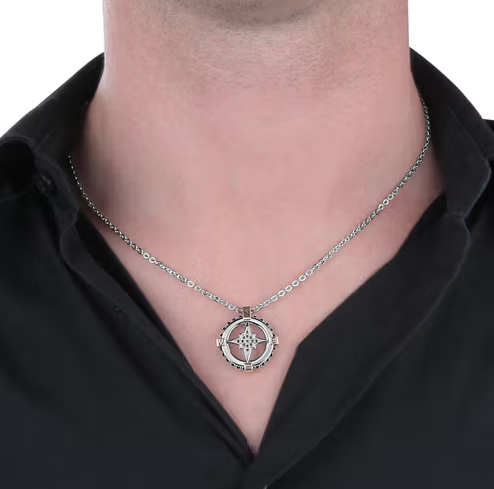 Collana Uomo Marine Acciaio e Rosata SLI06