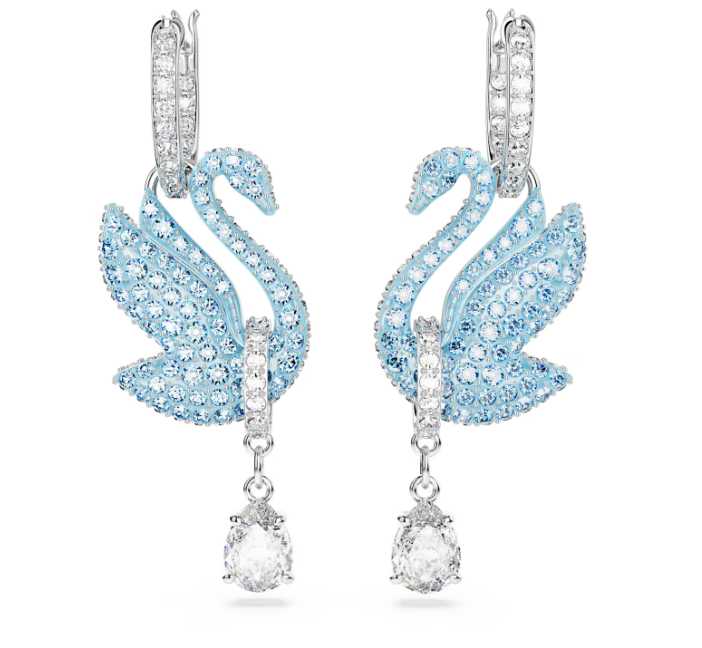 Orecchini Pendenti Iconic Swan Blu Ghiaccio 5660593