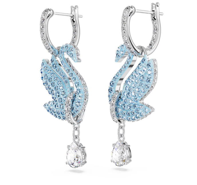 Orecchini Pendenti Iconic Swan Blu Ghiaccio 5660593