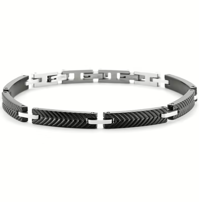 Bracciale Uomo 4US in Acciaio e Pvd Nero 4UBR6159