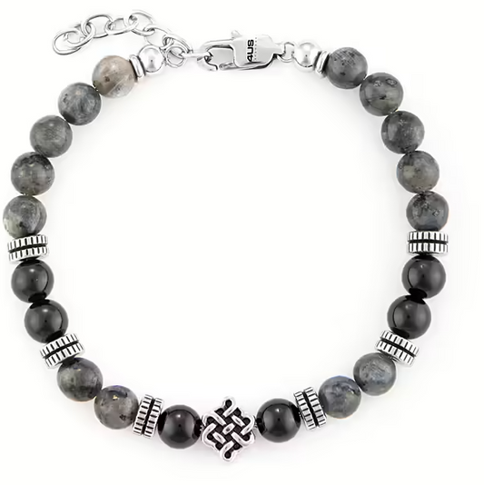 Bracciale Uomo 4US in Acciaio, Onice e Labradorite 4UBR6233