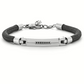 Bracciale Uomo 4US in Acciaio, Zirconi e Corda Nera 4UBR6193