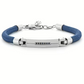 Bracciale Uomo 4US in Acciaio, Zirconi e Corda Blu 4UBR6194