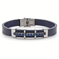 Bracciale Uomo 4US in Ecopelle Blu e Zirconi 4UBR6211