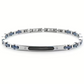 Bracciale Uomo 4US in Acciaio, Pvd Nero e Ceramica Blu 4UBR6166