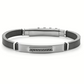 Bracciale Uomo 4US in Acciaio, Zirconi e Gomma Nera 4UBR6205