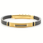 Bracciale Uomo 4US Dorato, Zirconi e Gomma Nera 4UBR6206