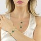 Collana Sharada con Cristalli Crisolite e Verde Tormalina XGR653D