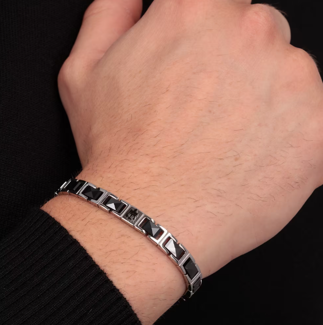 Bracciale Uomo Jewels Acciaio e Nero JM420ATI07