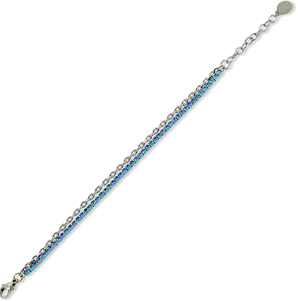 Bracciale Scintille Tennis con Cristalli Azzurri SV/BR07