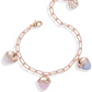 Bracciale con Cristalli Agata Grigia Gatteggiante, Quarzo Rosa e Pietra di Luna KBR010RS