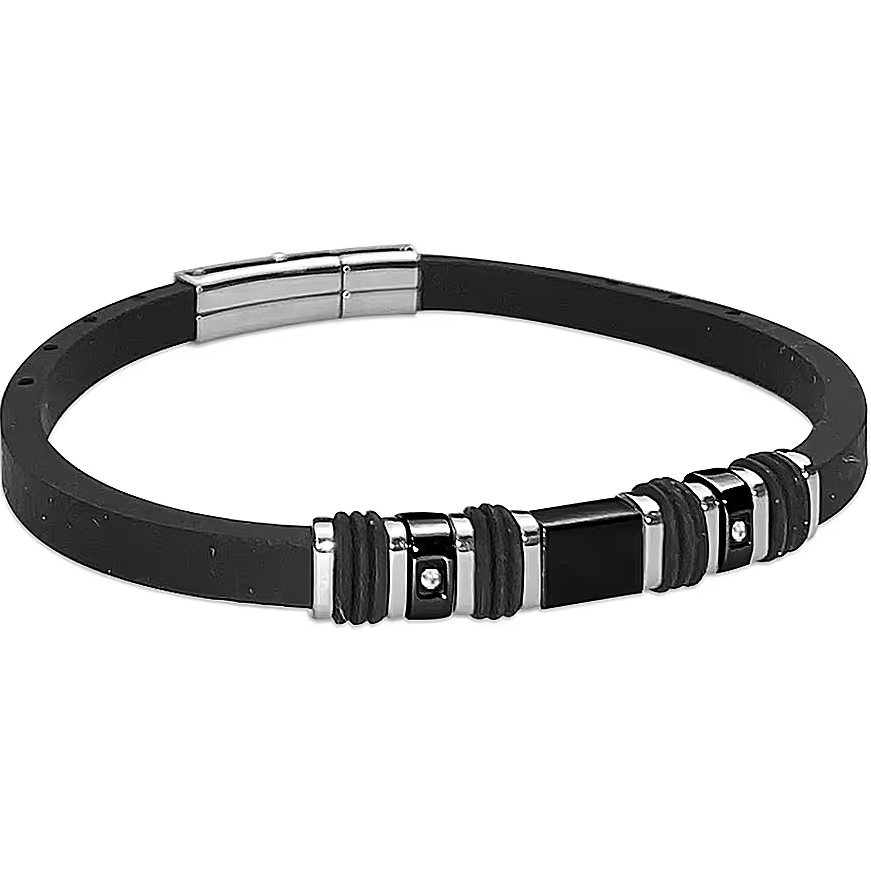 Bracciale Uomo in Caucciù Nero ABR590N