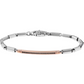 Bracciale Uomo HiTeck Acciaio e Rosato con Spinelli Neri EHB049