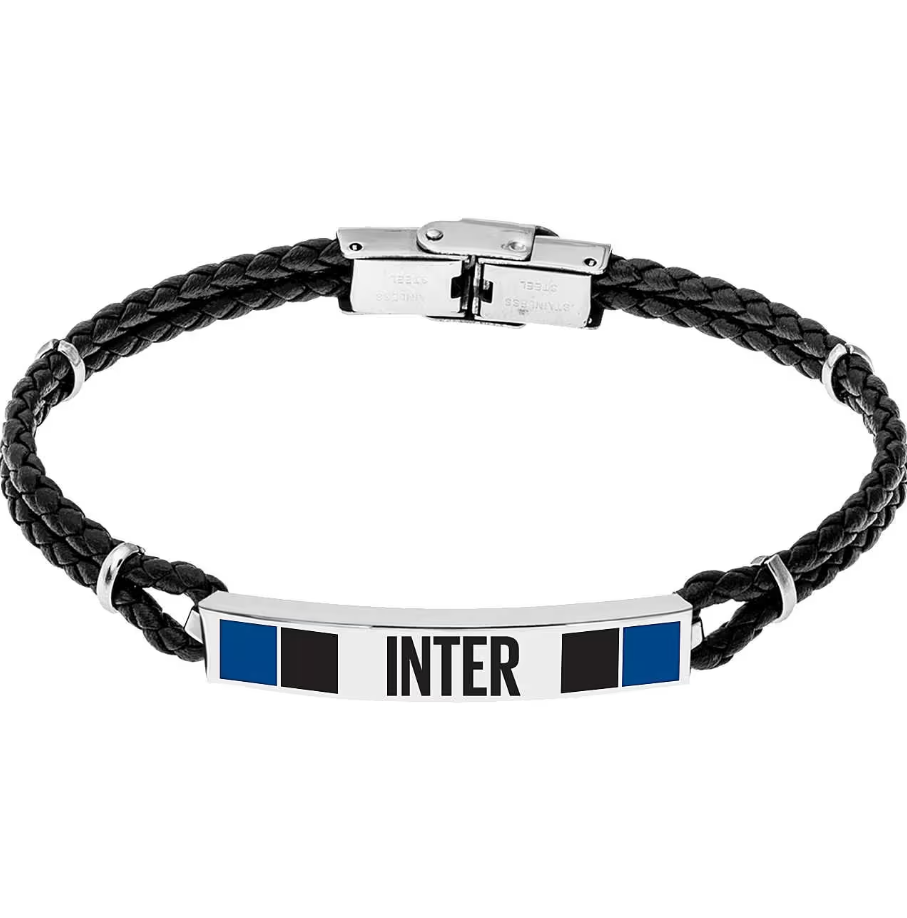 Bracciale Uomo F.C. Inter Acciaio e Nero B-IB001UCB