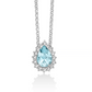 Collana con Gemma del Cielo a Goccia e Topazi Bianchi in Argento CLD4836