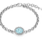 Bracciale con Gemma del Cielo Ovale e Topazi Bianchi in Argento BRD1023