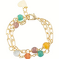 Bracciale 4US Brass Dorato con Pietre Multicolor 4UBR7275W