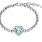 Bracciale con Gemma del Cielo a Cuore e Topazi Bianchi in Argento BRD1025