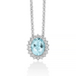 Collana con Gemma del Cielo Ovale e Topazi Bianchi in Argento CLD4832