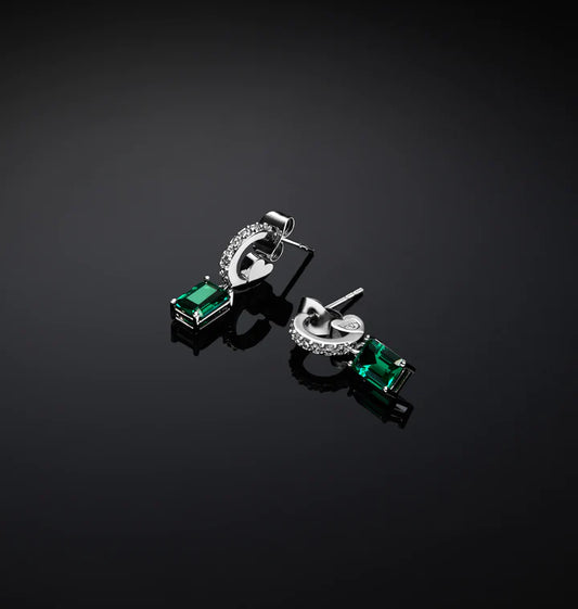 Orecchini Emerald con Zirconi Verdi e Bianchi J19AWJ16