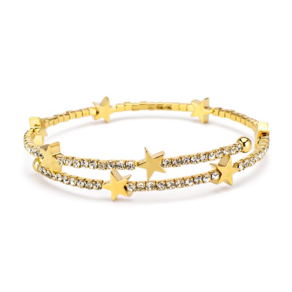 Bracciale Rigido Dorato con Stelle JJ/BR41