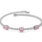 Bracciale Semirigido con Cristalli Rosa e Zirconi Bianchi KBRD1826B