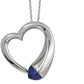 Collana con Cuore Pendente e Cristallo Light Sapphire KGR033L