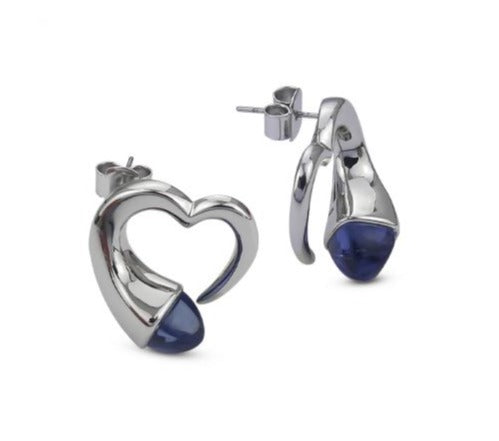 Orecchini a Forma di Cuore con Cristalli Light Sapphire KOR035L