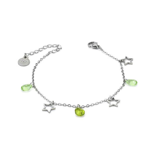 Bracciale con Charms e Inserti Verde e Verde Chiaro MK/BR09