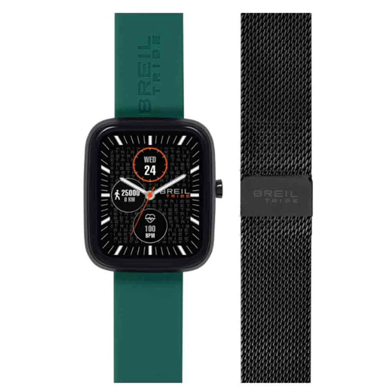 Orologio Smartwatch Black Doppio Cinturino Verde e Nero EW0749