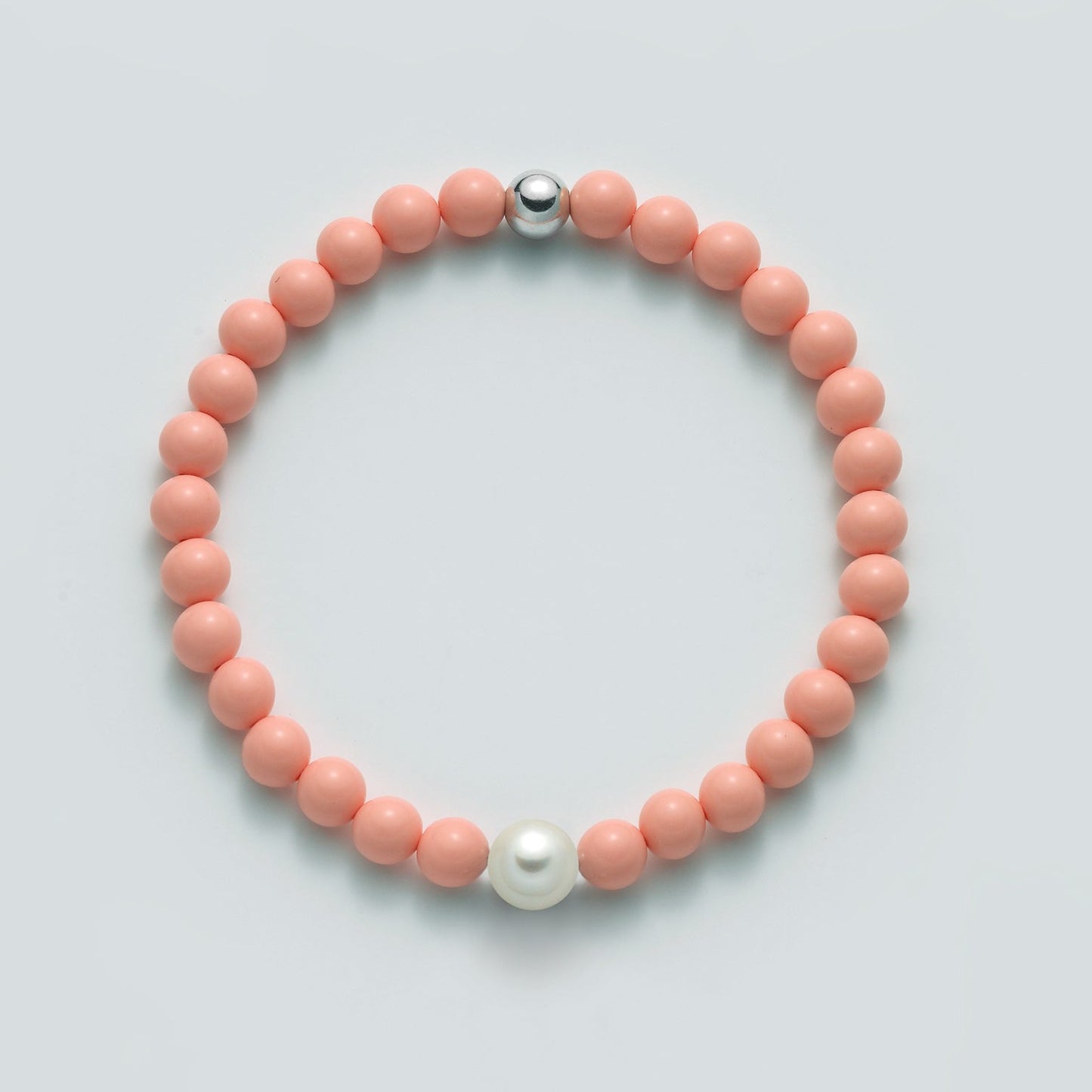 Bracciale Terra e Mare con Perle 8mm e Corallo Rosa 6mm PBR3207