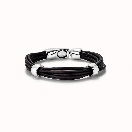 Bracciale Uomo Cuoio Argentato Sterling PUL2458MARMTL0