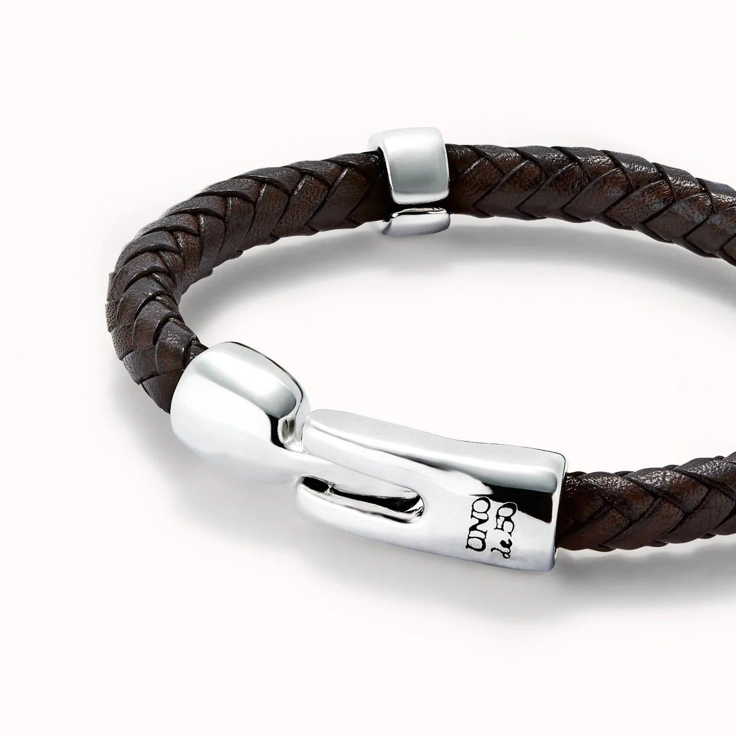 Bracciale Uomo Cuoio Intrecciato Argentato Sterling PUL2459MARMTL