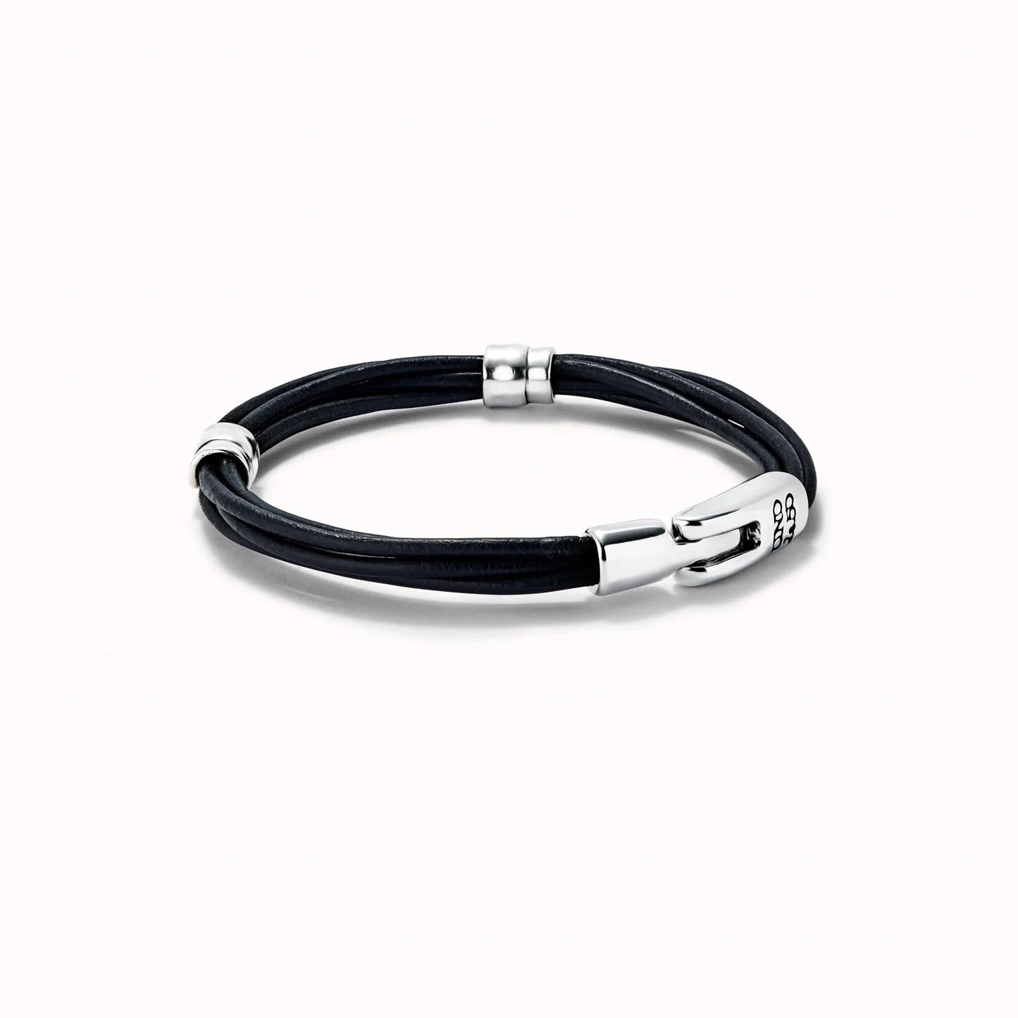 Bracciale Uomo in Cuoio Argentato PUL2492NGRMTL