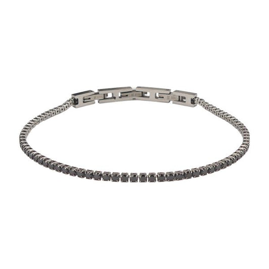 Bracciale Uomo Tennis con Zirconi Neri SV/BR26