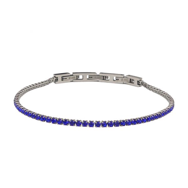 Bracciale Uomo Tennis con Zirconi Blu SV/BR28