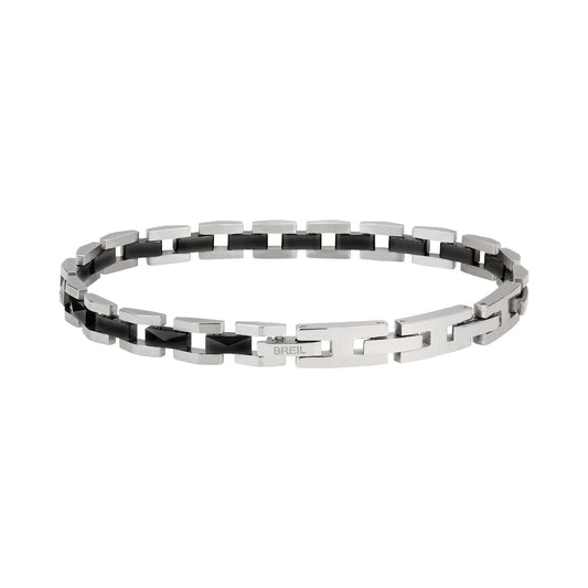 Bracciale Uomo Ceramic Brick in Acciaio e Nero TJ3368