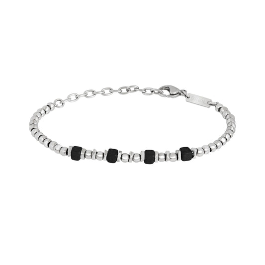 Bracciale Uomo Mixology in Acciaio e Ceramica Greca TJ3430