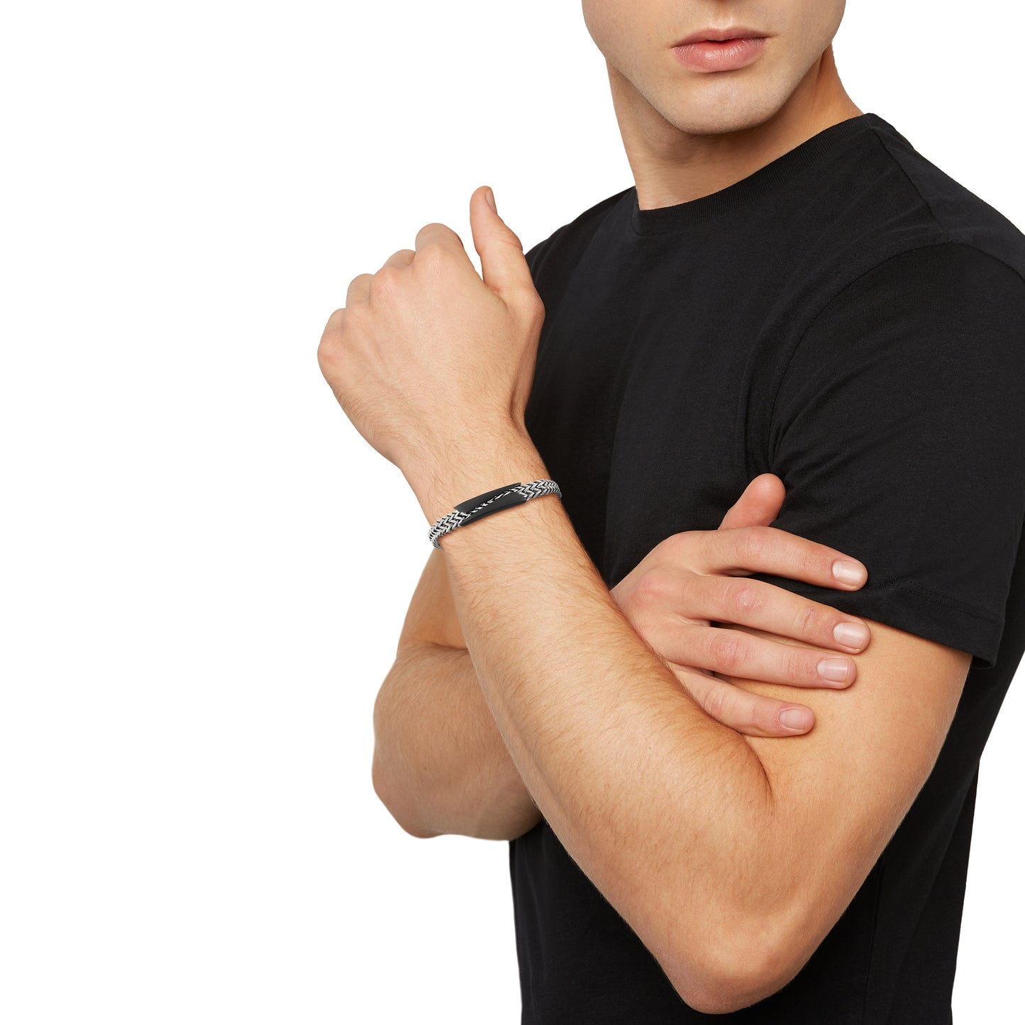 Bracciale Uomo Edit Out in Acciaio e Nero TJ3434